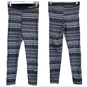 Nike Pro Gray Digital Camo Full Length Athletic Athleisure Work Out Leggings L